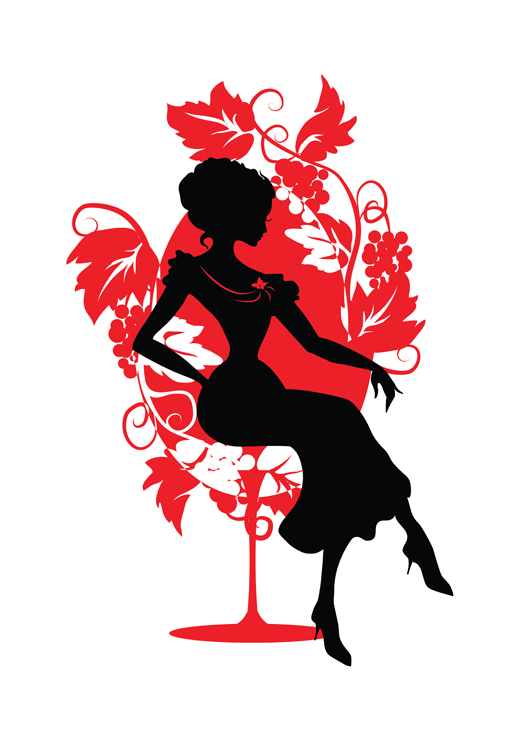 Silhouette of woman sitting on a chair