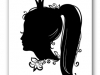 Profile of a princess or queen. Vector silhouette illustration.