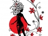 Graphic silhouette of a woman